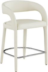 Sylvester Cream Faux Leather Counter Stool - Ella Furniture