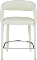 Sylvester Cream Faux Leather Counter Stool - Ella Furniture