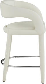 Sylvester Cream Faux Leather Counter Stool - Ella Furniture