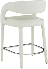 Sylvester Cream Faux Leather Counter Stool - Ella Furniture