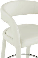 Sylvester Cream Faux Leather Counter Stool - Ella Furniture