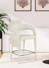 Sylvester Cream Faux Leather Counter Stool - Ella Furniture