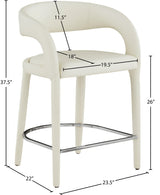 Sylvester Cream Faux Leather Counter Stool - Ella Furniture