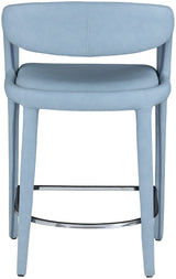 Sylvester Light_blue Faux Leather Counter Stool - Ella Furniture