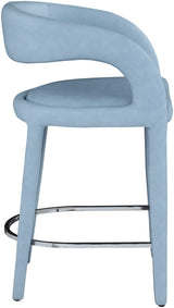 Sylvester Light_blue Faux Leather Counter Stool - Ella Furniture