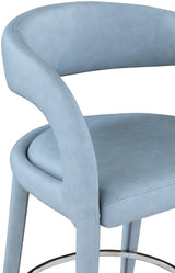 Sylvester Light_blue Faux Leather Counter Stool - Ella Furniture