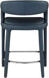 Sylvester Blue Faux Leather Counter Stool - Ella Furniture