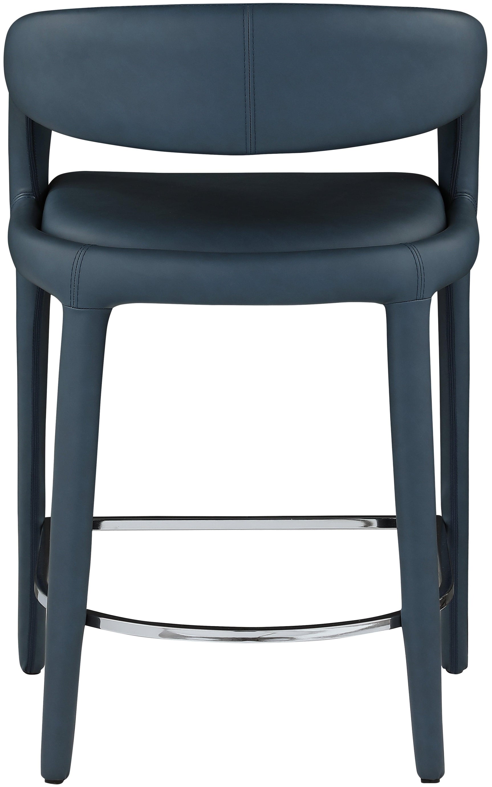 Sylvester Blue Faux Leather Counter Stool - Ella Furniture