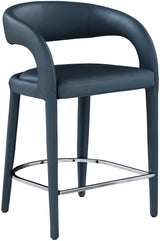 Sylvester Blue Faux Leather Counter Stool - Ella Furniture