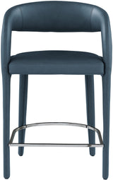 Sylvester Blue Faux Leather Counter Stool - Ella Furniture