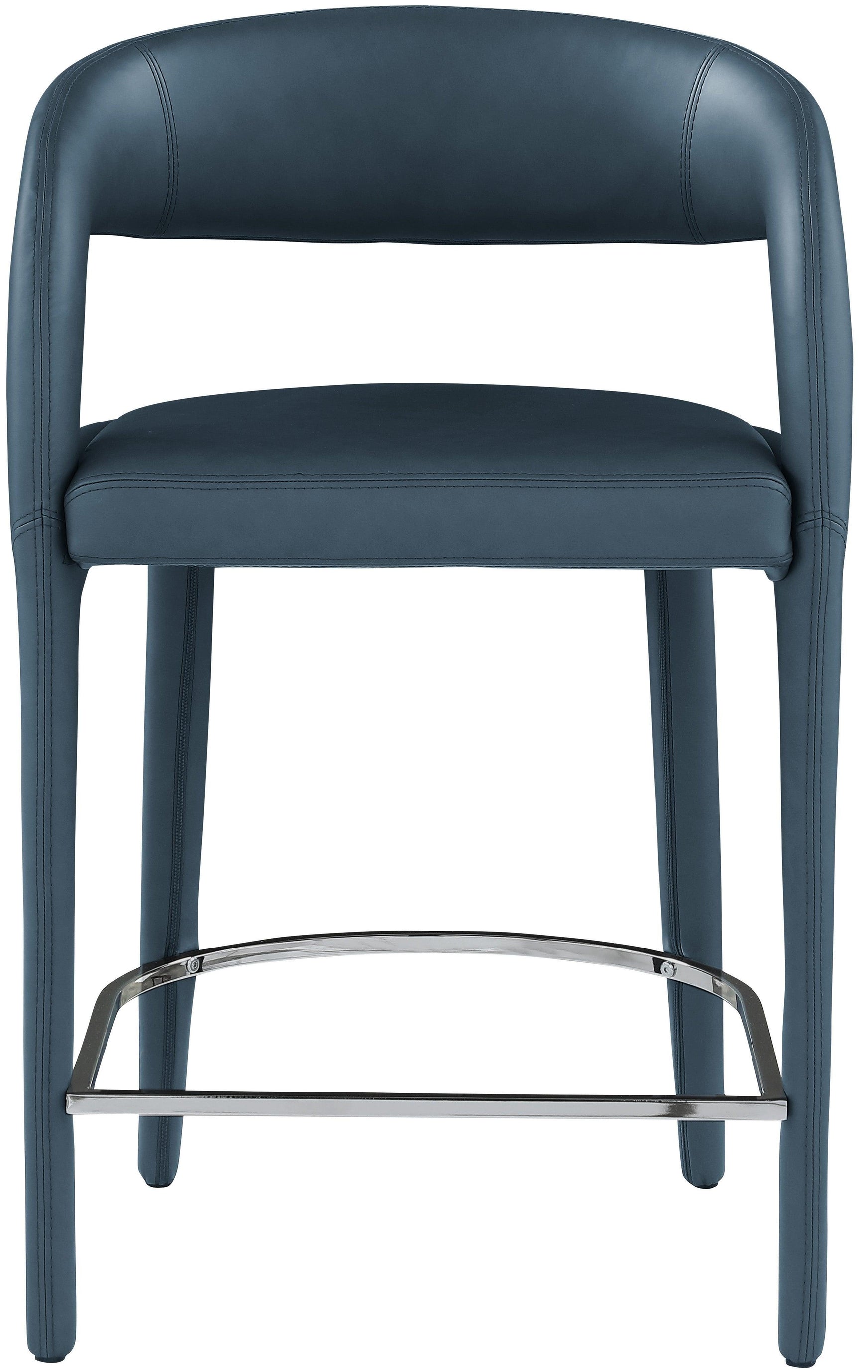 Sylvester Blue Faux Leather Counter Stool - Ella Furniture