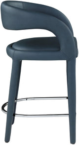 Sylvester Blue Faux Leather Counter Stool - Ella Furniture