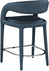 Sylvester Blue Faux Leather Counter Stool - Ella Furniture