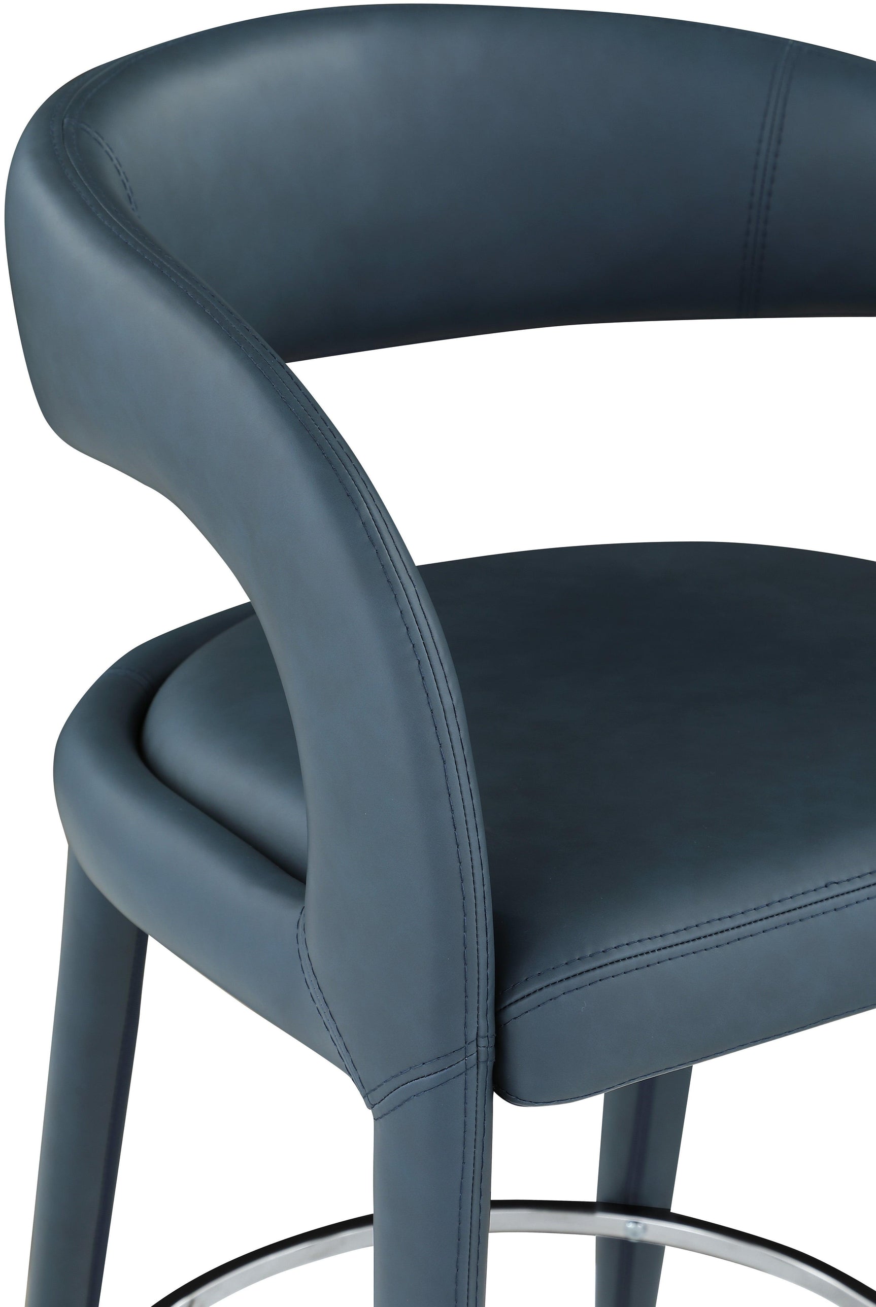 Sylvester Blue Faux Leather Counter Stool - Ella Furniture