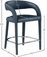 Sylvester Blue Faux Leather Counter Stool - Ella Furniture