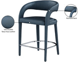 Sylvester Blue Faux Leather Counter Stool - Ella Furniture