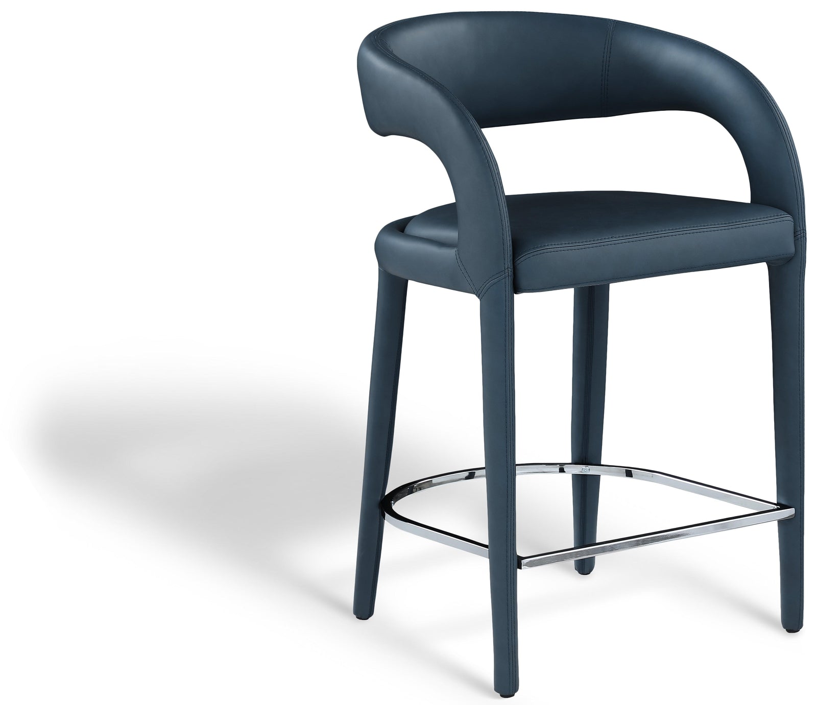 Sylvester Blue Faux Leather Counter Stool - Ella Furniture