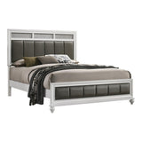 Barzini Queen Upholstered Panel Bed White - Ella Furniture