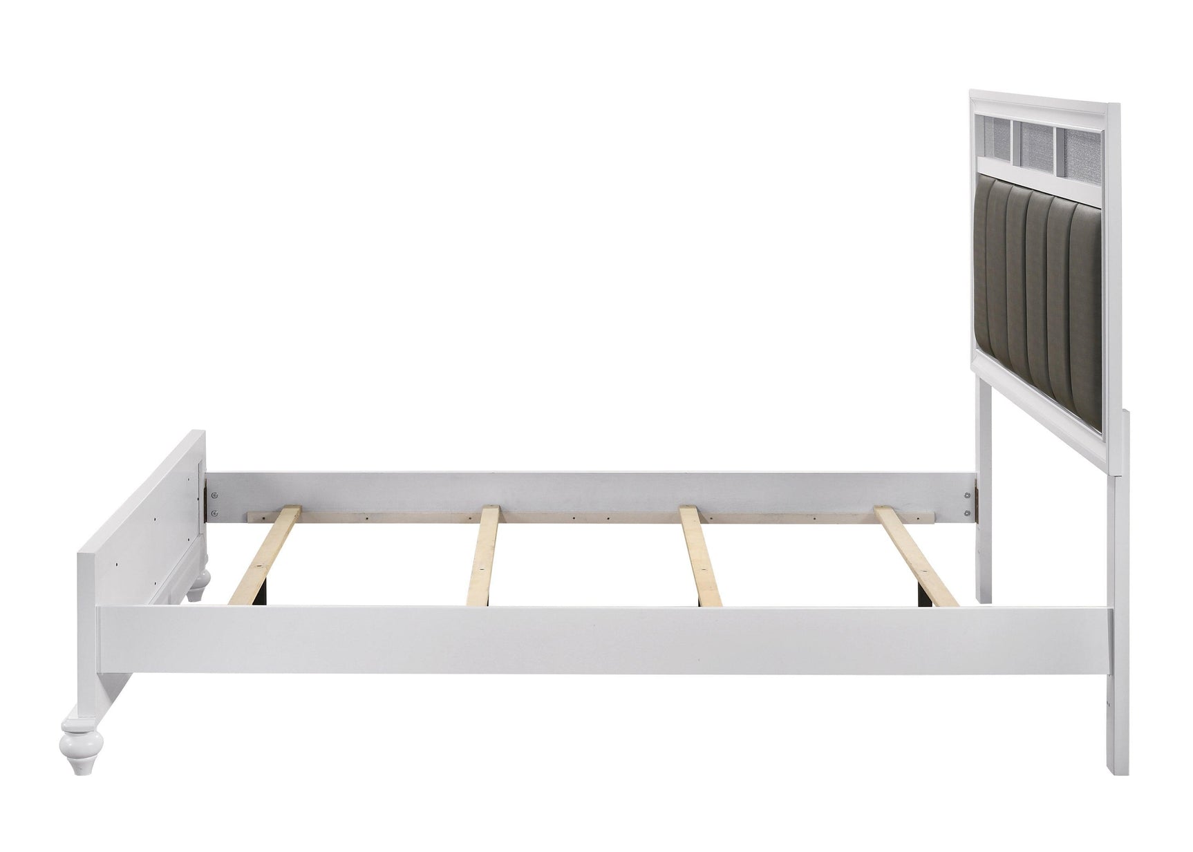 Barzini Queen Upholstered Panel Bed White - Ella Furniture