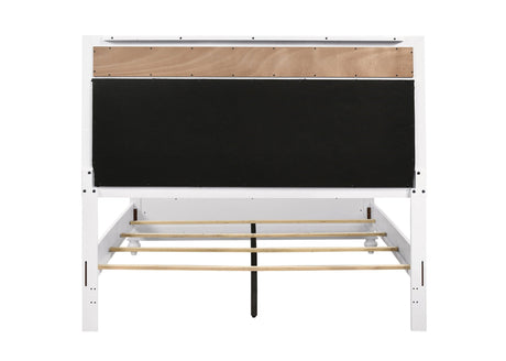 Barzini Queen Upholstered Panel Bed White - Ella Furniture