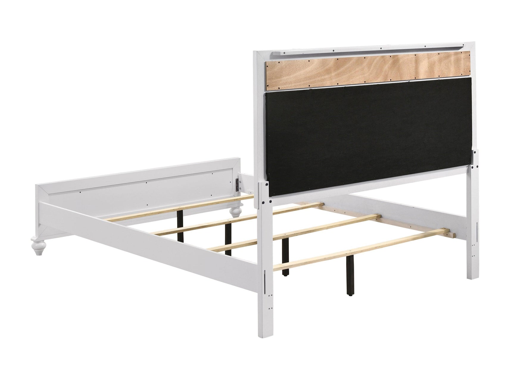 Barzini Queen Upholstered Panel Bed White - Ella Furniture