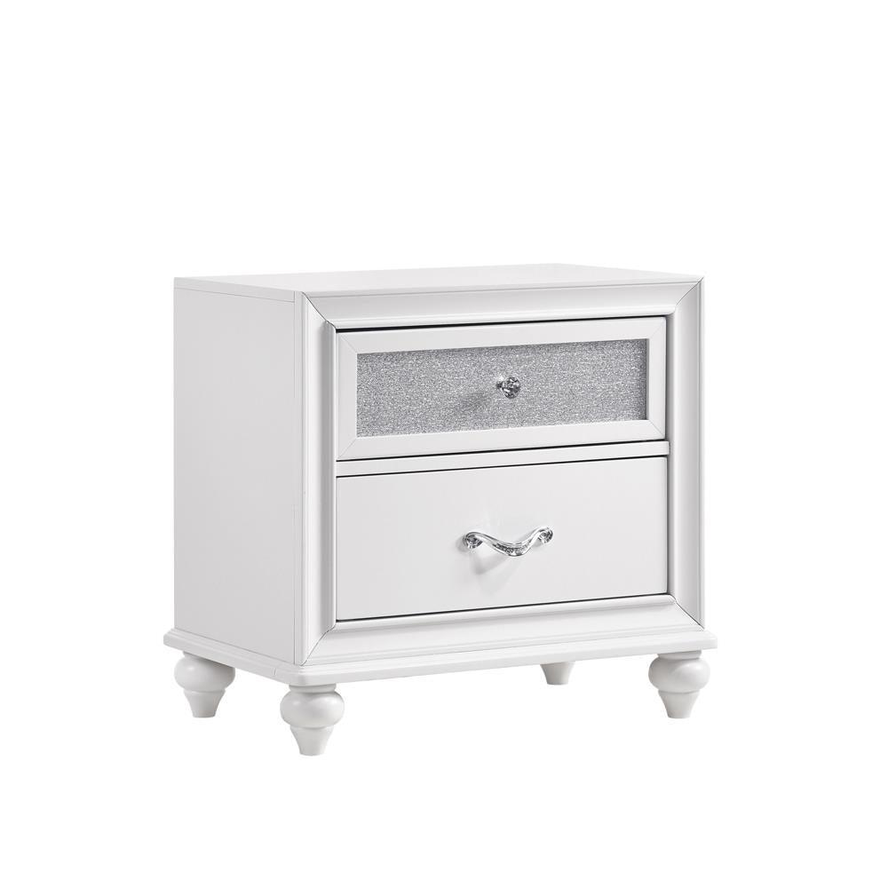 Barzini 2-Drawer Nightstand White - Ella Furniture