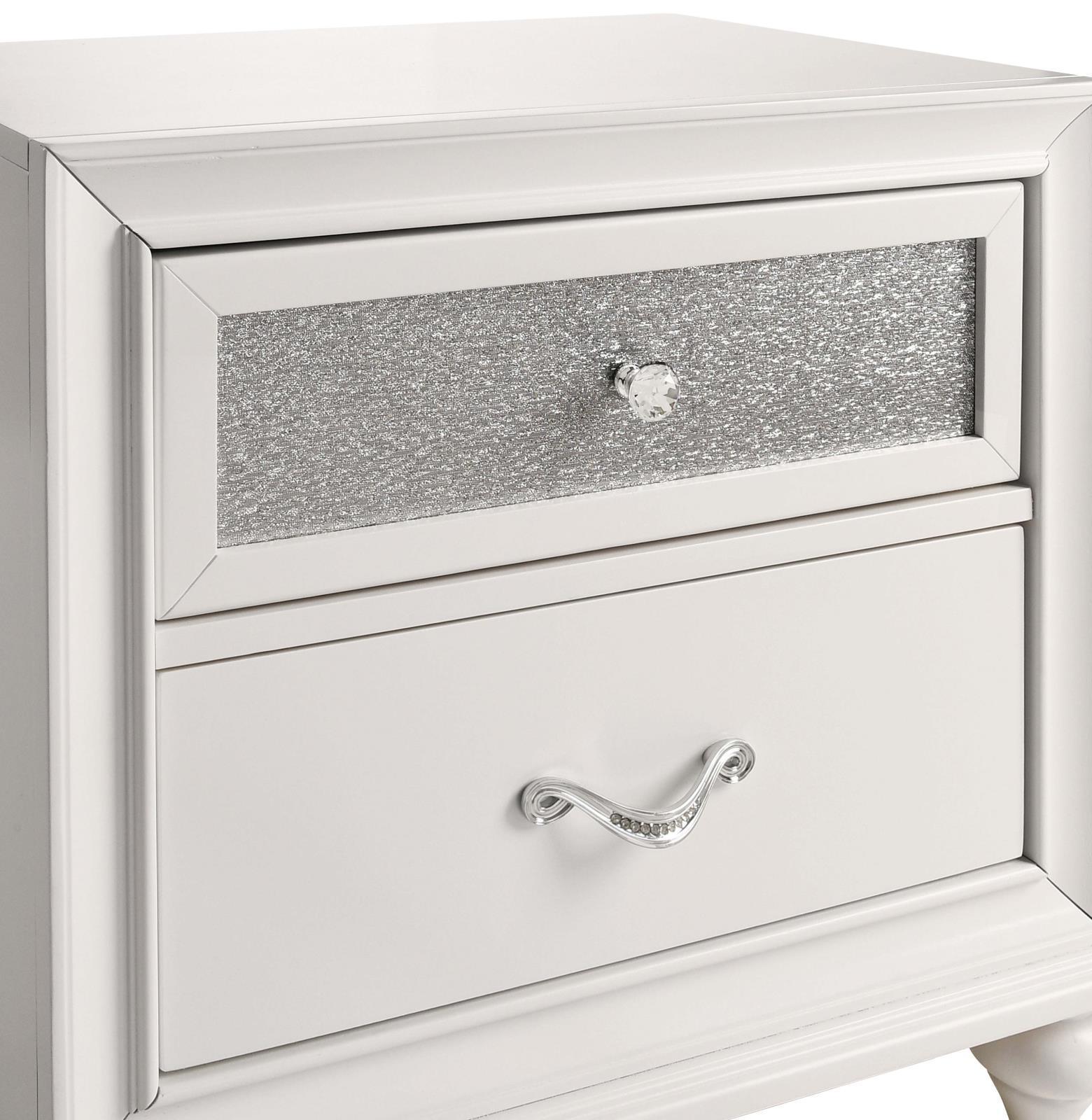 Barzini 2-Drawer Nightstand White - Ella Furniture