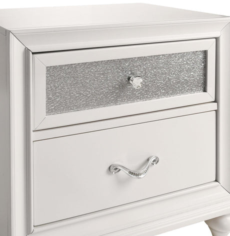 Barzini 2-Drawer Nightstand White - Ella Furniture