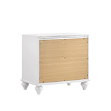 Barzini 2-Drawer Nightstand White - Ella Furniture