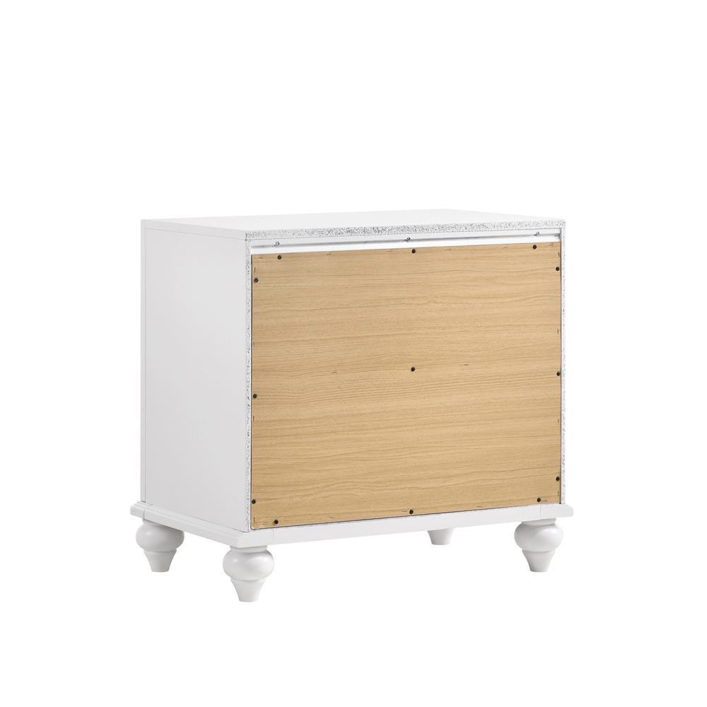 Barzini 2-Drawer Nightstand White - Ella Furniture