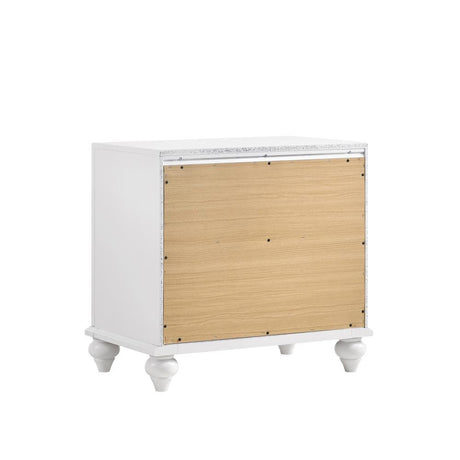 Barzini 2-Drawer Nightstand White - Ella Furniture