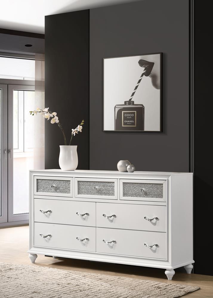 Barzini 7-Drawer Dresser White - Ella Furniture