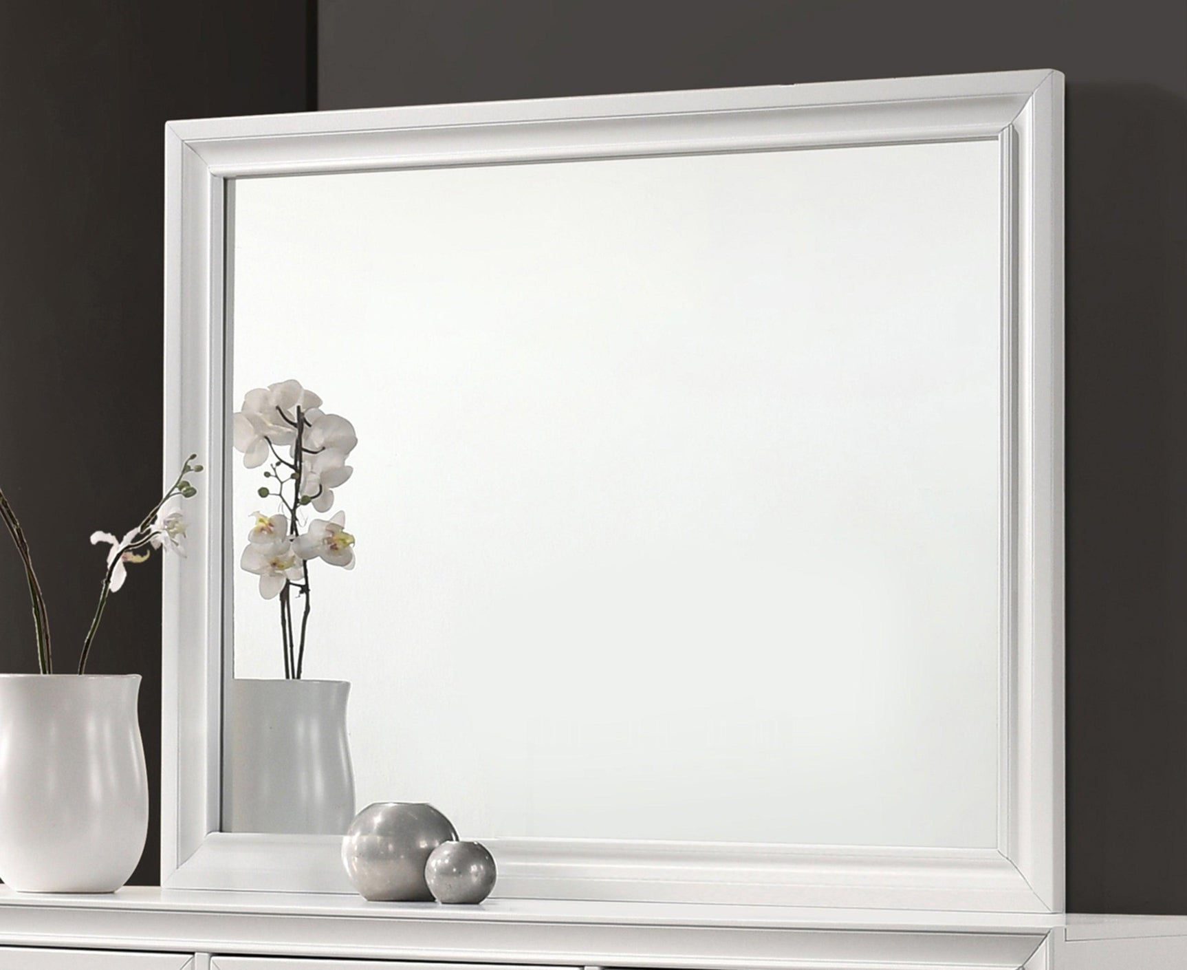 Barzini Rectangle Dresser Mirror White - Ella Furniture