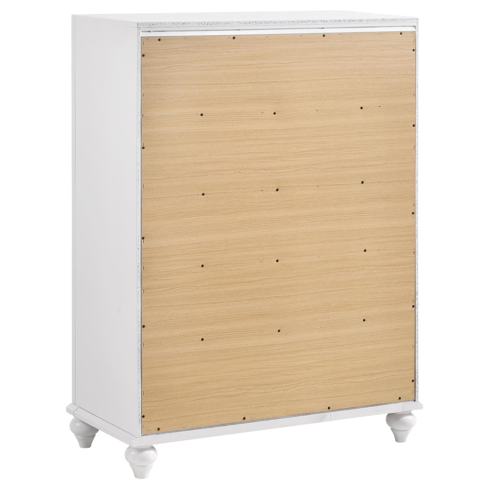 Barzini 5-Drawer Chest White - Ella Furniture