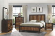 Cooper Dark Ebony And Rustic Mahogany Faux-wood Veneer Modern Industrial Panel Bedroom Set - Ella Furniture