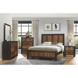 Cooper Multi Tone Wire Brushed Faux Wood Veneer, Wood And Engineered Wood Youth Queen Panel Bed - Ella Furniture