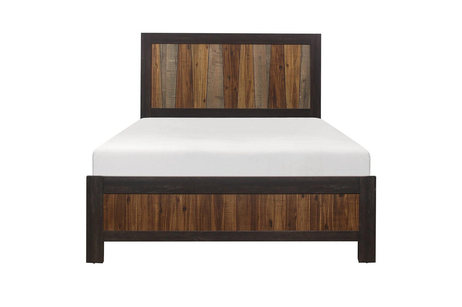 Cooper Dark Ebony And Rustic Mahogany Faux-wood Veneer Modern Industrial Panel Bedroom Set - Ella Furniture