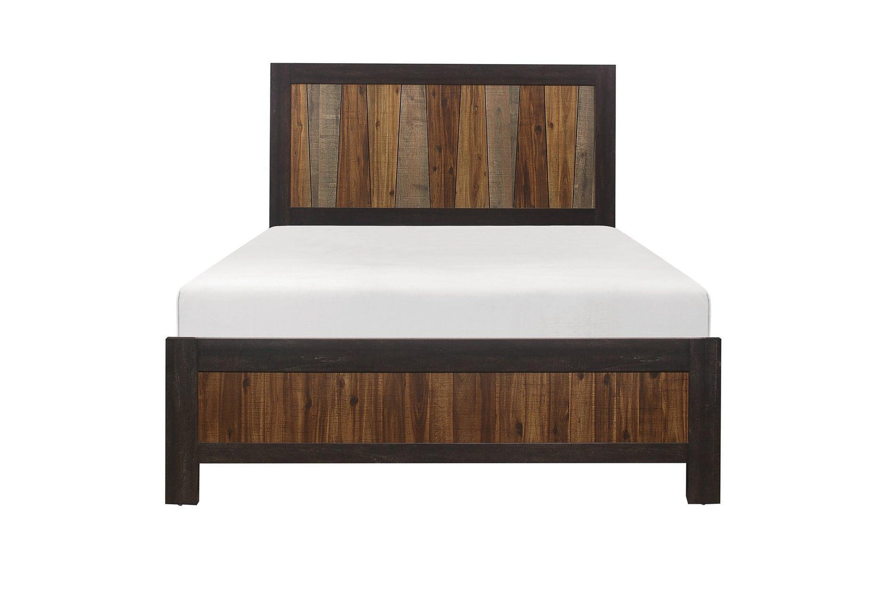 Cooper Dark Ebony And Rustic Mahogany Faux-wood Veneer Modern Industrial Panel Bedroom Set - Ella Furniture