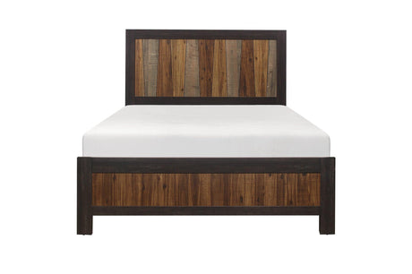 Cooper Dark Ebony And Rustic Mahogany Modern Industrial Faux-wood Veneer Youth Panel Bedroom Set - Ella Furniture