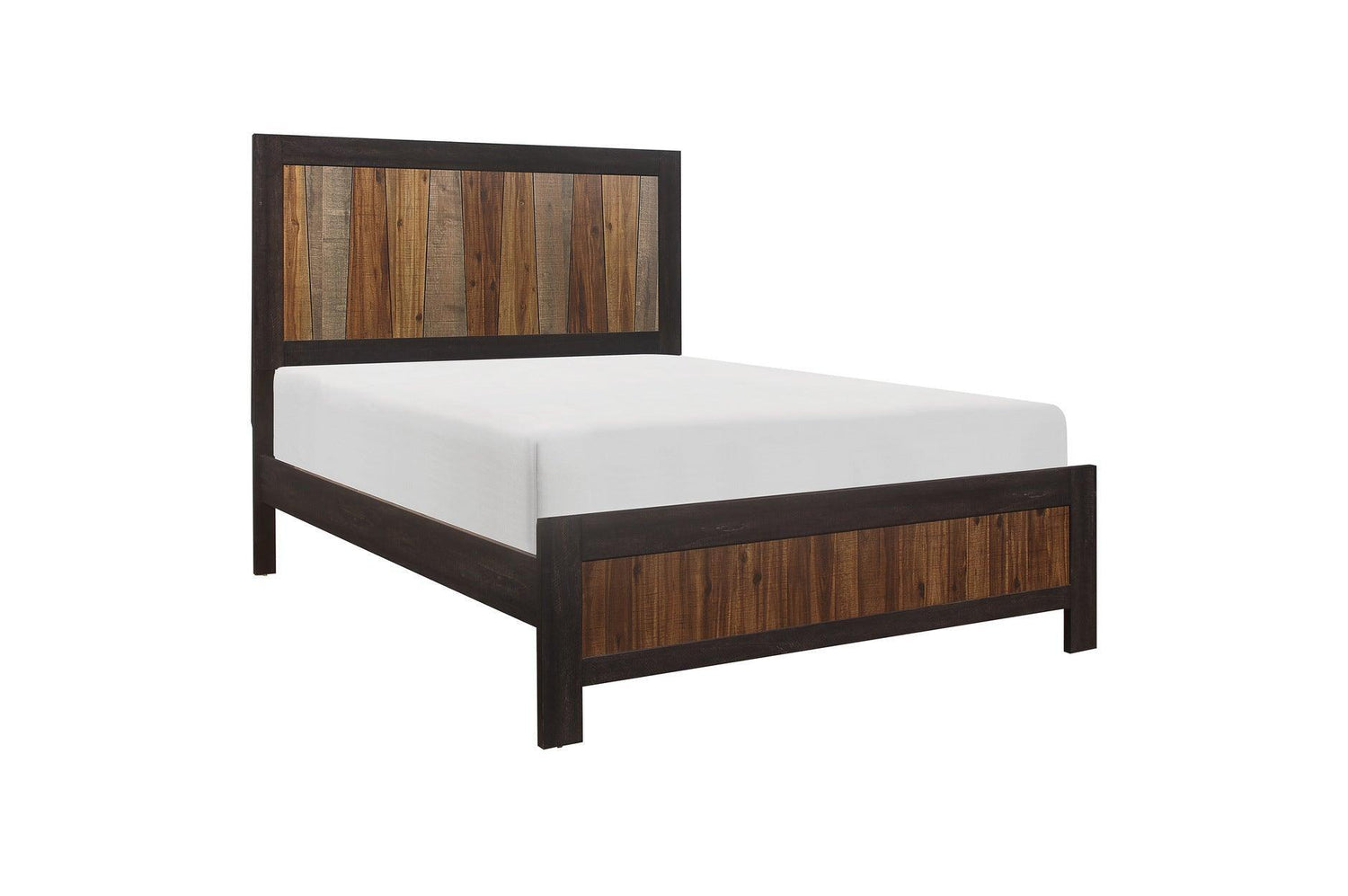 Cooper Dark Ebony And Rustic Mahogany Modern Industrial Faux-wood Veneer Youth Panel Bedroom Set - Ella Furniture
