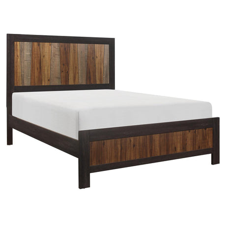 Cooper Multi Tone Wire Brushed Faux Wood Veneer, Wood And Engineered Wood Youth Queen Panel Bed - Ella Furniture
