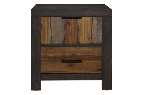 Cooper Dark Ebony And Rustic Mahogany Faux-wood Veneer Modern Industrial Panel Bedroom Set - Ella Furniture