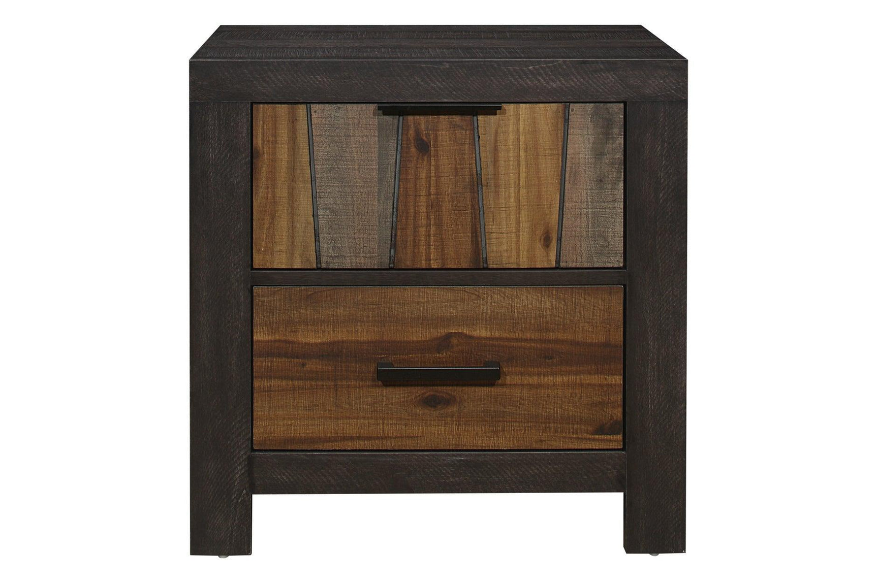 Cooper Dark Ebony And Rustic Mahogany Modern Industrial Faux-wood Veneer Youth Panel Bedroom Set - Ella Furniture