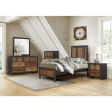 Cooper Multi-tone Wire Brushed Embossed Faux-wood Veneer, Wood And Engineered Wood Twin Bed - Ella Furniture