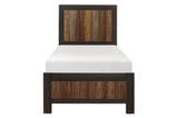 Cooper Dark Ebony And Rustic Mahogany Modern Industrial Faux-wood Veneer Youth Panel Bedroom Set - Ella Furniture