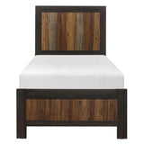 Cooper Multi-tone Wire Brushed Embossed Faux-wood Veneer, Wood And Engineered Wood Twin Bed - Ella Furniture