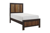 Cooper Dark Ebony And Rustic Mahogany Faux-wood Veneer Modern Industrial Panel Bedroom Set - Ella Furniture
