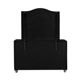 Deanna Button Tufted Mirror Black - Ella Furniture