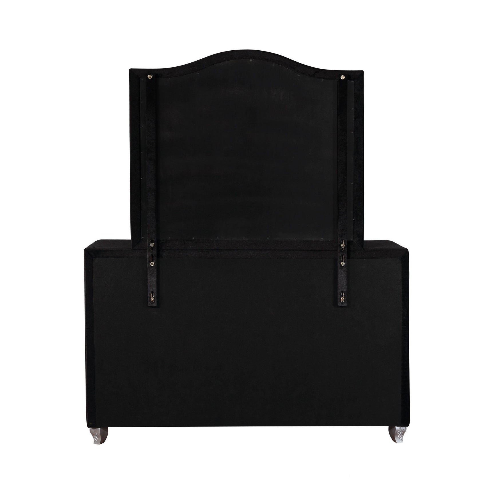 Deanna Button Tufted Mirror Black - Ella Furniture
