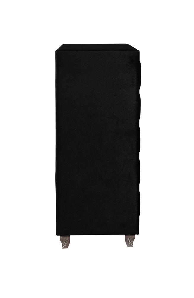 Deanna 5-Drawer Rectangular Chest Black - Ella Furniture